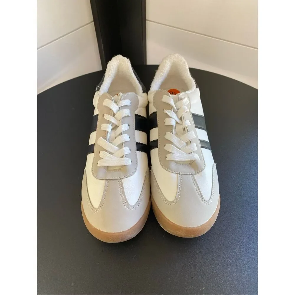 DV by Dolce Vita Revie Women's Lace-Up Sneaker Shoes (Size 9.5) Black/White